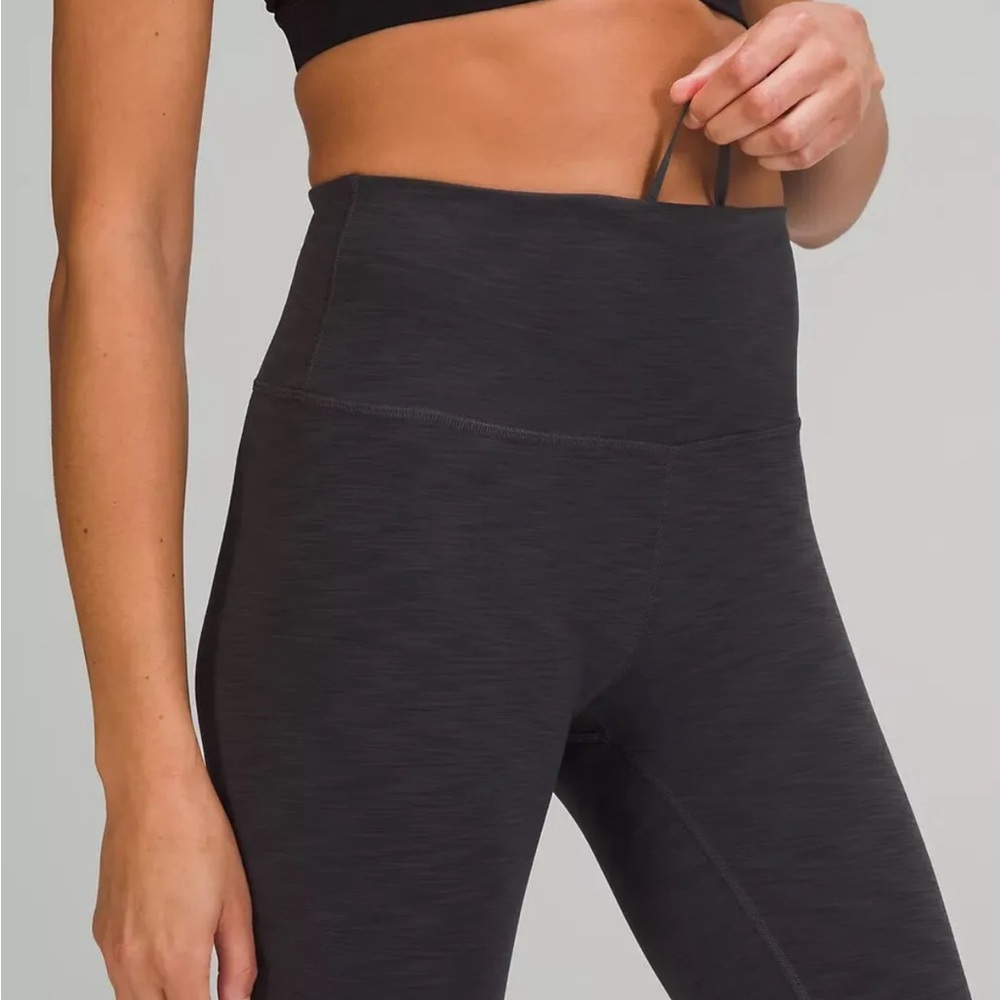 Lululemon wunder train high rise tight 28" heathered graphite grey